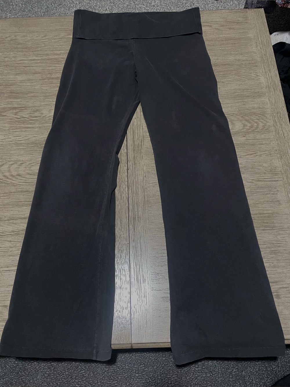 Victoria’s Secret yoga pants, medium, fold down waist, flare leg, black
